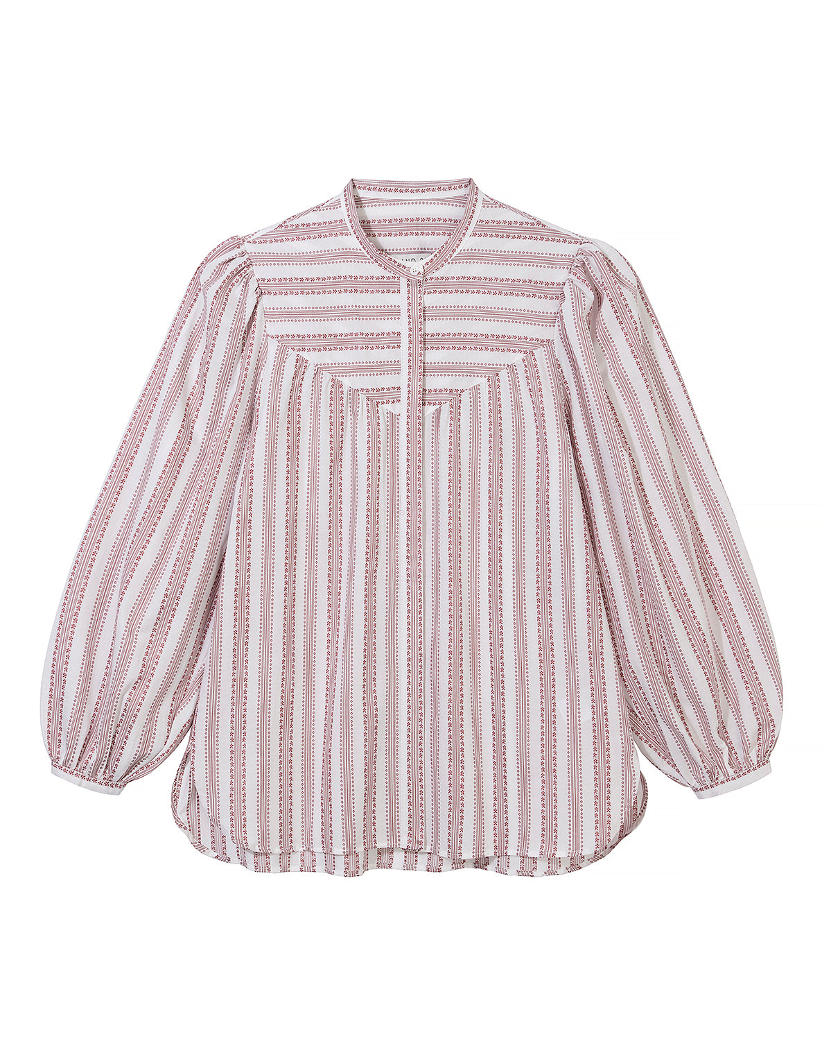 Maria blouse - White/Red Floral stripe