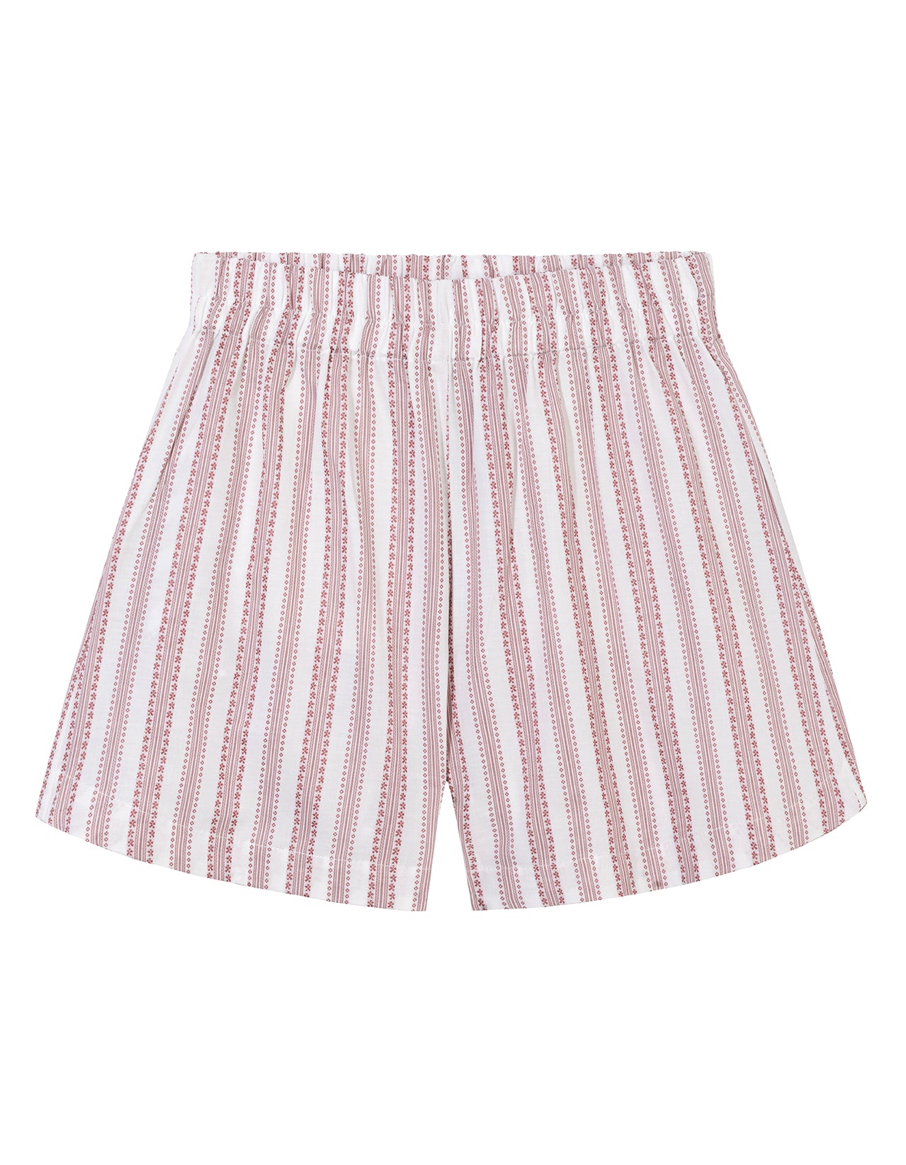 Stripe Freddie shorts - White/Red Floral stripe