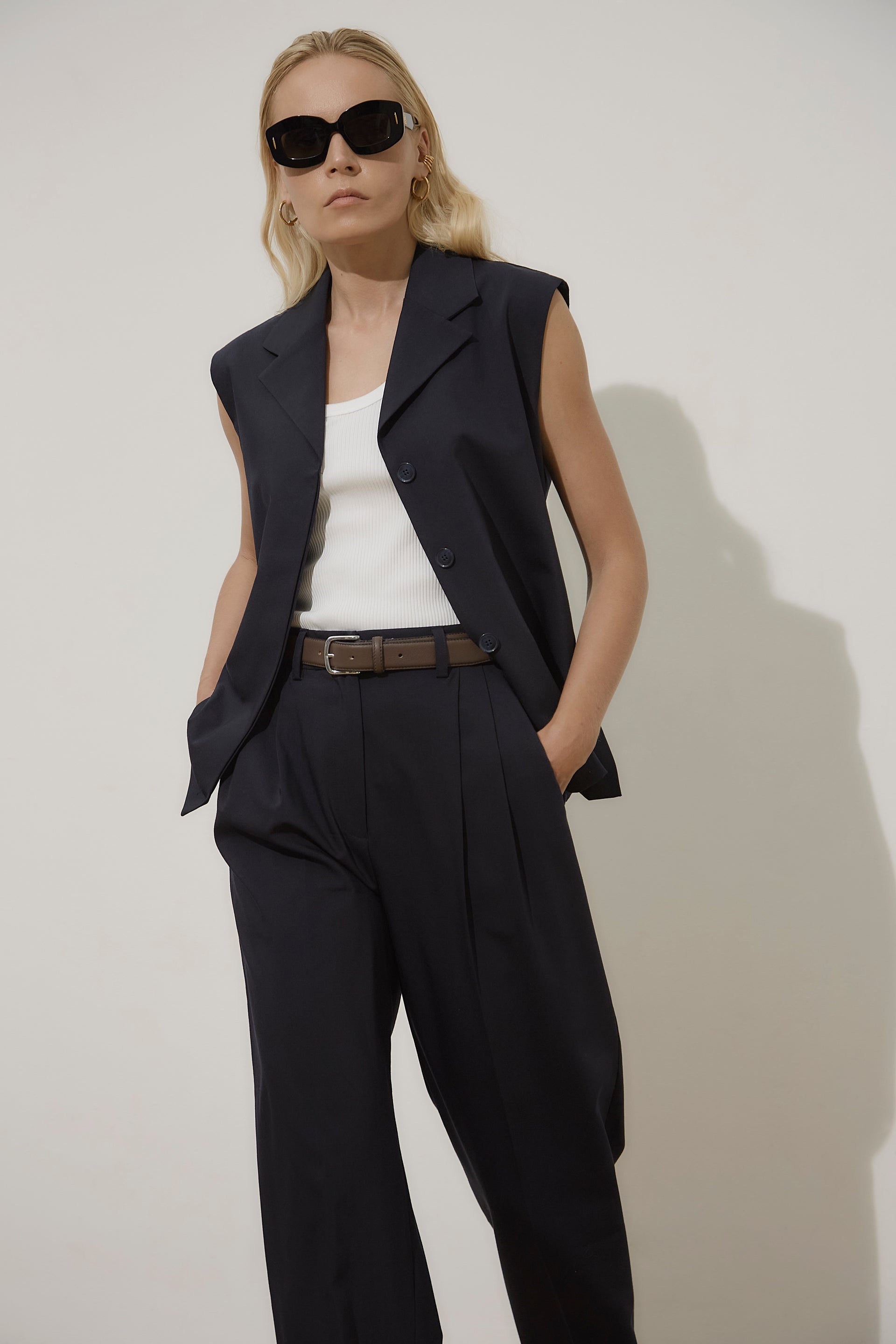 Carolina Vest Top – Navy