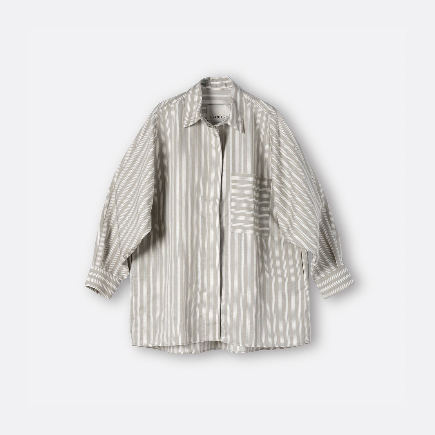 Stevie Oversized Shirt – Sage and Off-White